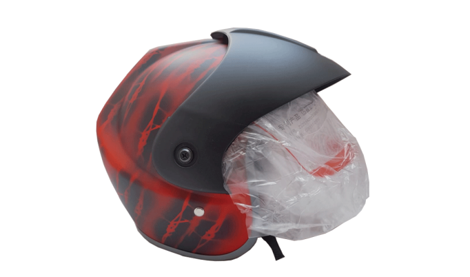Half Face | Red Sticker | Unisex Helmet